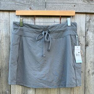 Balance Collection Gray Striped Mini Skort
